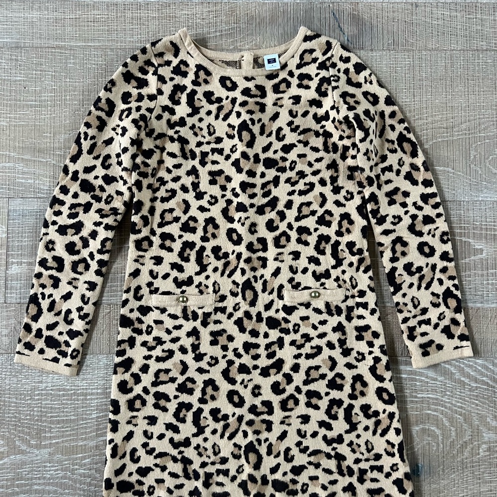 Janie and Jack Tan Leopard Print Dress